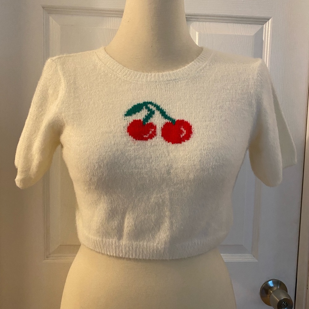 Cropped Cherries Sweater Tee